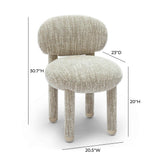 Manu Beige Knubby Performance Fabric Side Chair TOV-S69033 TOV Furniture