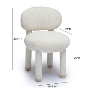 TOV Furniture Manu Nubby Side Chair - Retro-Inspired Comfort with Modern Durability for Stylish Living Spaces Cream TOV-S69034
