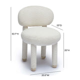 Manu Cream Performance Boucle Side Chair TOV-S69034 TOV Furniture