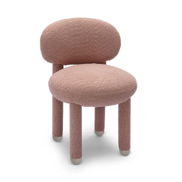 TOV Furniture Manu Nubby Side Chair - Retro-Inspired Comfort with Modern Durability for Stylish Living Spaces Pink TOV-S69035