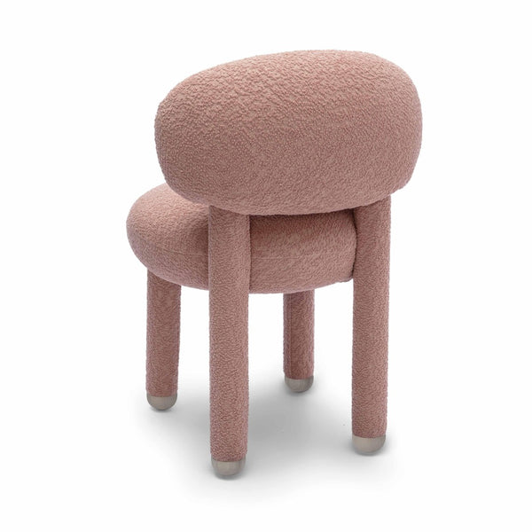 TOV Furniture Manu Nubby Side Chair - Retro-Inspired Comfort with Modern Durability for Stylish Living Spaces Pink TOV-S69035