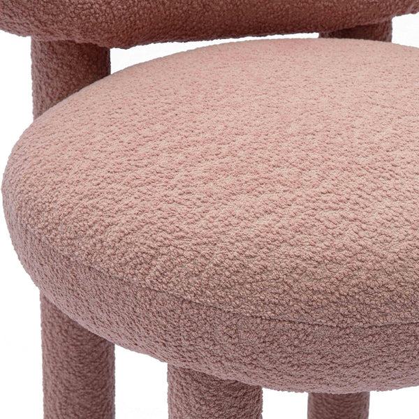 TOV Furniture Manu Nubby Side Chair - Retro-Inspired Comfort with Modern Durability for Stylish Living Spaces Pink TOV-S69035