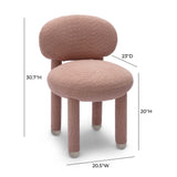 Manu Rose Pink Performance Boucle Side Chair TOV-S69035 TOV Furniture