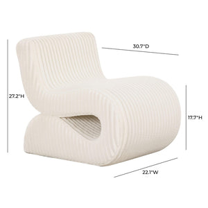TOV Furniture Senna Oversized Accent Chair in Plush Corduroy - Modern Sculptural Design for Stylish Living Spaces Cream TOV-S69038