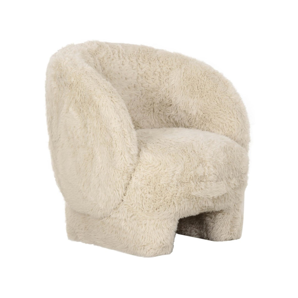 TOV Furniture Kiki Vegan Shearling Accent Chair - Cozy Comfort with Playful Charm for Modern Living Spaces Natural TOV-S69043