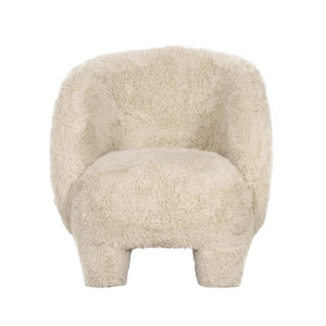 TOV Furniture Kiki Vegan Shearling Accent Chair - Cozy Comfort with Playful Charm for Modern Living Spaces Natural TOV-S69043
