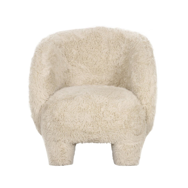 TOV Furniture Kiki Vegan Shearling Accent Chair - Cozy Comfort with Playful Charm for Modern Living Spaces Natural TOV-S69043