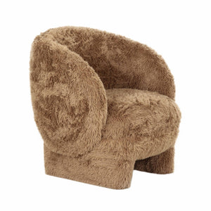 TOV Furniture Kiki Vegan Shearling Accent Chair - Cozy Comfort with Playful Charm for Modern Living Spaces Taupe TOV-S69044