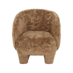 TOV Furniture Kiki Vegan Shearling Accent Chair - Cozy Comfort with Playful Charm for Modern Living Spaces Taupe TOV-S69044