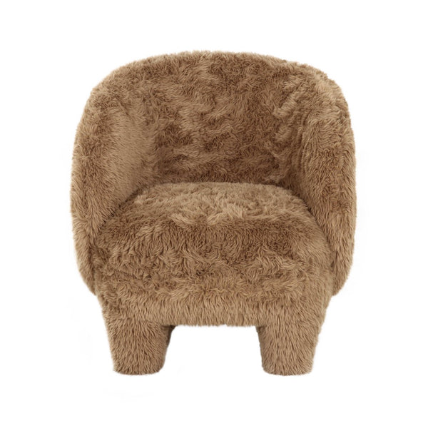 TOV Furniture Kiki Vegan Shearling Accent Chair - Cozy Comfort with Playful Charm for Modern Living Spaces Taupe TOV-S69044