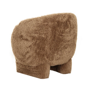 TOV Furniture Kiki Vegan Shearling Accent Chair - Cozy Comfort with Playful Charm for Modern Living Spaces Taupe TOV-S69044
