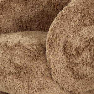 TOV Furniture Kiki Vegan Shearling Accent Chair - Cozy Comfort with Playful Charm for Modern Living Spaces Taupe TOV-S69044