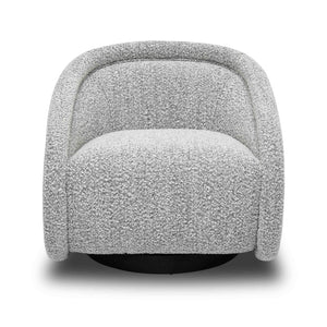 Tov Furniture Rory Boucle Swivel Chair - Luxurious Comfort With Stylish Shelter Arm And Elegant Design For Any Space Grey Boucle,Wood Tov-s69070