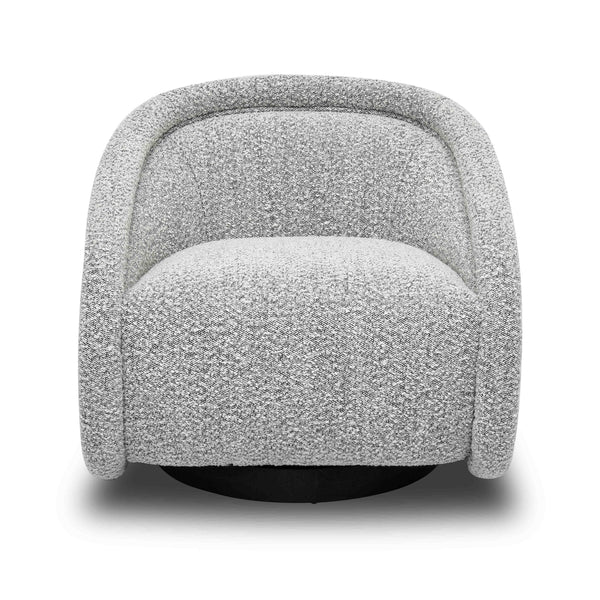 Tov Furniture Rory Boucle Swivel Chair - Luxurious Comfort With Stylish Shelter Arm And Elegant Design For Any Space Grey Boucle,Wood Tov-s69070