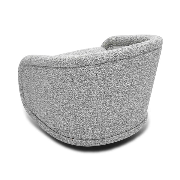 Tov Furniture Rory Boucle Swivel Chair - Luxurious Comfort With Stylish Shelter Arm And Elegant Design For Any Space Grey Boucle,Wood Tov-s69070