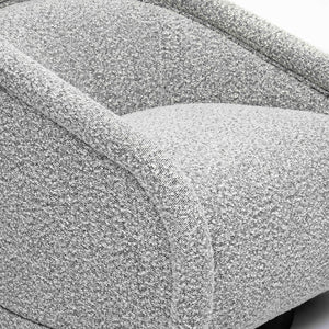 Tov Furniture Rory Boucle Swivel Chair - Luxurious Comfort With Stylish Shelter Arm And Elegant Design For Any Space Grey Boucle,Wood Tov-s69070