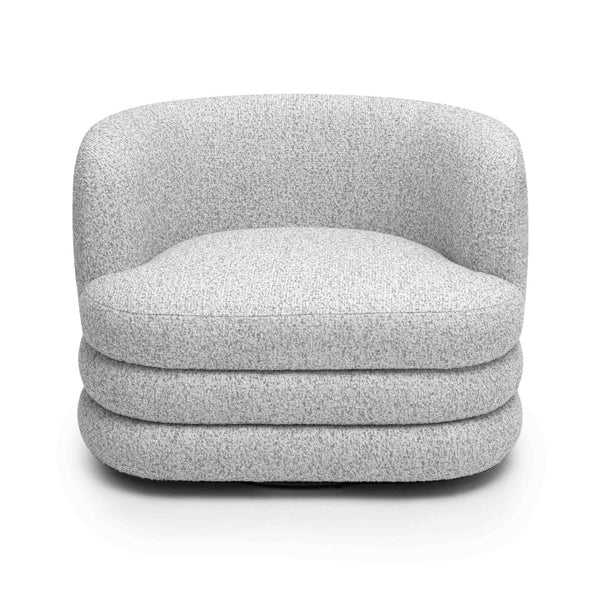 TOV Furniture Astor Swivel Lounge Chair - Durable Boucle Upholstery, 360-Degree Functionality & Lasting Comfort Light Grey TOV-S69074