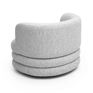 TOV Furniture Astor Swivel Lounge Chair - Durable Boucle Upholstery, 360-Degree Functionality & Lasting Comfort Light Grey TOV-S69074