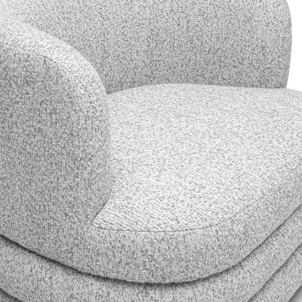 TOV Furniture Astor Swivel Lounge Chair - Durable Boucle Upholstery, 360-Degree Functionality & Lasting Comfort Light Grey TOV-S69074
