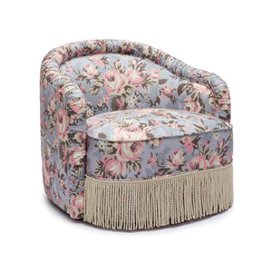 TOV Furniture Pamela Elegant Floral Print Tasseled Lounge Chair - Eco-Friendly Comfort with Timeless Charm TOV-S69127