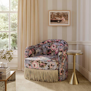 TOV Furniture Pamela Elegant Floral Print Tasseled Lounge Chair - Eco-Friendly Comfort with Timeless Charm TOV-S69127