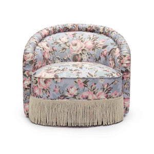 TOV Furniture Pamela Elegant Floral Print Tasseled Lounge Chair - Eco-Friendly Comfort with Timeless Charm TOV-S69127