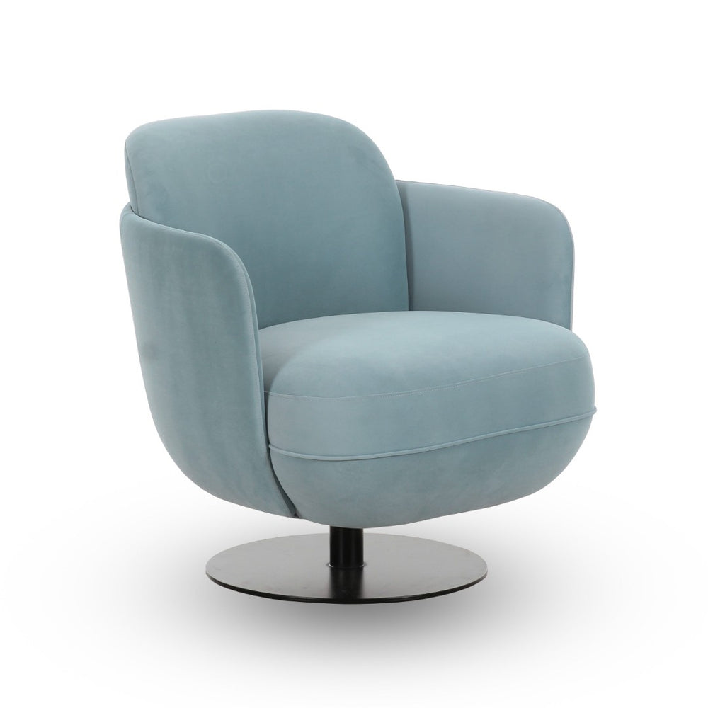 TOV Furniture Solange Velvet Swivel Chair - Retro-Inspired Design for Ultimate Comfort and Stylish Home Accents Blue TOV-S69128