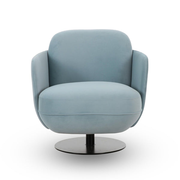 TOV Furniture Solange Velvet Swivel Chair - Retro-Inspired Design for Ultimate Comfort and Stylish Home Accents Blue TOV-S69128