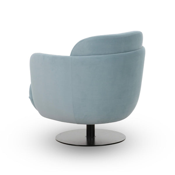 TOV Furniture Solange Velvet Swivel Chair - Retro-Inspired Design for Ultimate Comfort and Stylish Home Accents Blue TOV-S69128