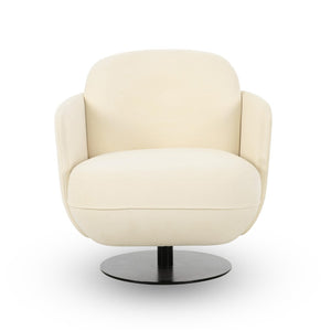 TOV Furniture Solange Velvet Swivel Chair - Retro-Inspired Design for Ultimate Comfort and Stylish Home Accents Cream TOV-S69129