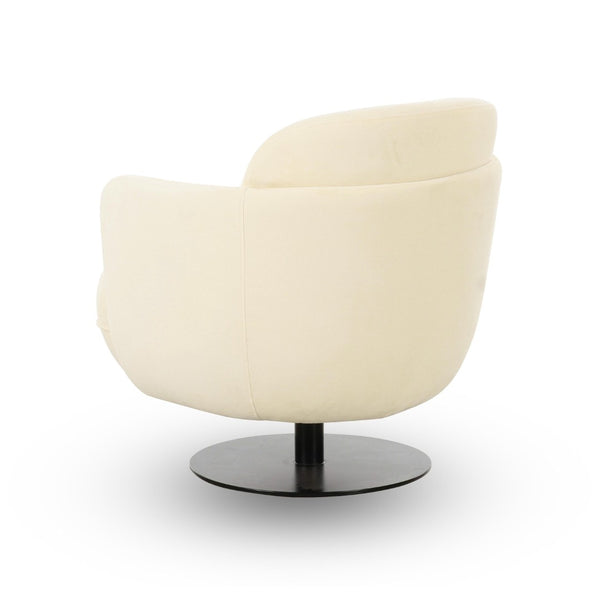 TOV Furniture Solange Velvet Swivel Chair - Retro-Inspired Design for Ultimate Comfort and Stylish Home Accents Cream TOV-S69129