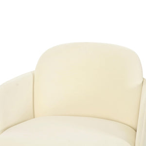TOV Furniture Solange Velvet Swivel Chair - Retro-Inspired Design for Ultimate Comfort and Stylish Home Accents Cream TOV-S69129