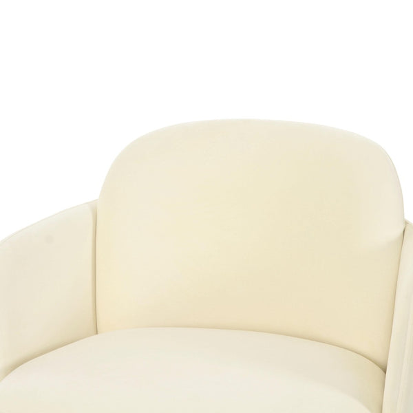 TOV Furniture Solange Velvet Swivel Chair - Retro-Inspired Design for Ultimate Comfort and Stylish Home Accents Cream TOV-S69129