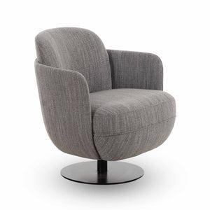 TOV Furniture Solange Grey Textured Weave Swivel Chair – Stylish Mid-Century Accent with 360-Degree Comfort & Durability TOV-S69130