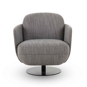 TOV Furniture Solange Grey Textured Weave Swivel Chair – Stylish Mid-Century Accent with 360-Degree Comfort & Durability TOV-S69130