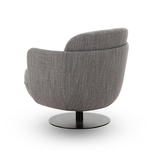 TOV Furniture Solange Grey Textured Weave Swivel Chair – Stylish Mid-Century Accent with 360-Degree Comfort & Durability TOV-S69130