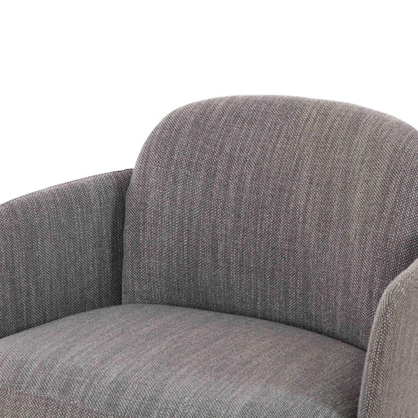 TOV Furniture Solange Grey Textured Weave Swivel Chair – Stylish Mid-Century Accent with 360-Degree Comfort & Durability TOV-S69130