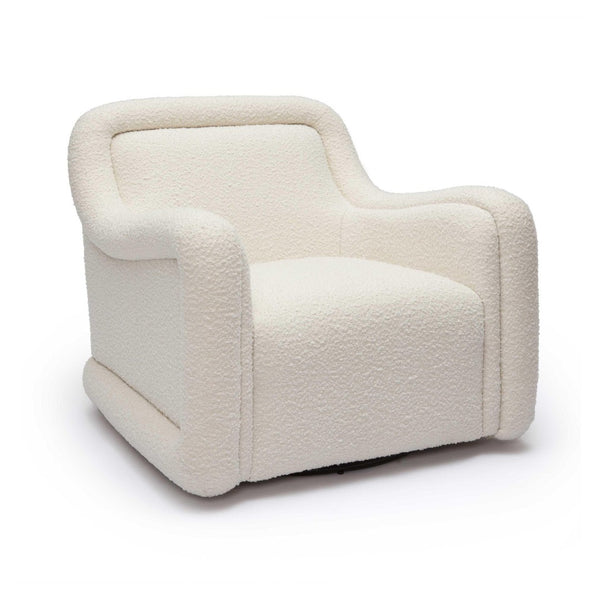 TOV Furniture Charli Swivel Chair - Modern Boucle Comfort with Wabi-Sabi Curves for Stylish Living & Commercial Spaces Cream TOV-S69188