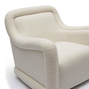 TOV Furniture Charli Swivel Chair - Modern Boucle Comfort with Wabi-Sabi Curves for Stylish Living & Commercial Spaces Cream TOV-S69188
