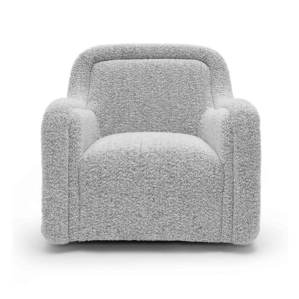 TOV Furniture Charli Swivel Chair - Modern Boucle Comfort with Wabi-Sabi Curves for Stylish Living & Commercial Spaces Grey TOV-S69189