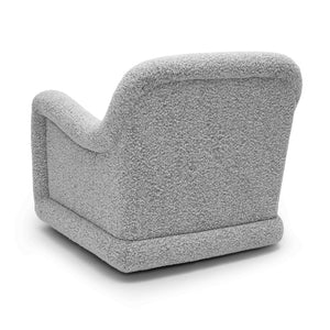 TOV Furniture Charli Swivel Chair - Modern Boucle Comfort with Wabi-Sabi Curves for Stylish Living & Commercial Spaces Grey TOV-S69189