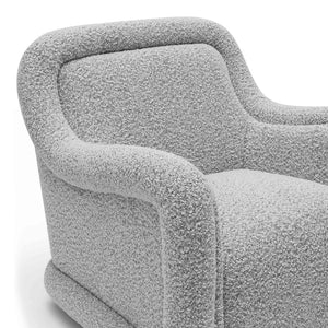 TOV Furniture Charli Swivel Chair - Modern Boucle Comfort with Wabi-Sabi Curves for Stylish Living & Commercial Spaces Grey TOV-S69189