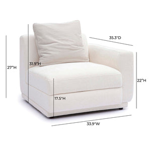 TOV Furniture Perry Modular Corner Chair - Elegant Cream Chenille Design for Modern Comfort in Any Space RAF TOV-S69214