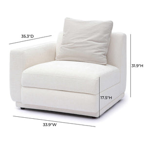 TOV Furniture Perry Modular Corner Chair - Elegant Cream Chenille Design for Modern Comfort in Any Space LAF TOV-S69215