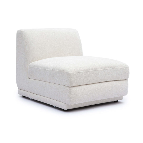 TOV Furniture Perry Cream Chenille Armless Chair – Stylish Modular Accent for Cozy, Modern Living Spaces Today! TOV-S69216