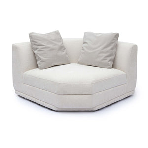 TOV Furniture Perry Cream Chenille Wedge Corner Chair - Cozy Modular Seating with Plush Comfort & Accent Pillow TOV-S69217