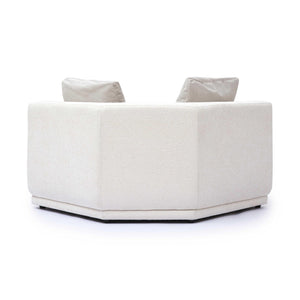 TOV Furniture Perry Cream Chenille Wedge Corner Chair - Cozy Modular Seating with Plush Comfort & Accent Pillow TOV-S69217