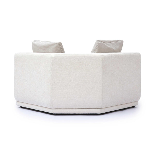 TOV Furniture Perry Cream Chenille Wedge Corner Chair - Cozy Modular Seating with Plush Comfort & Accent Pillow TOV-S69217
