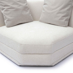 TOV Furniture Perry Cream Chenille Wedge Corner Chair - Cozy Modular Seating with Plush Comfort & Accent Pillow TOV-S69217