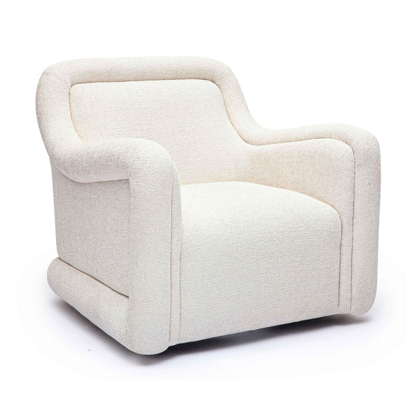 TOV Furniture Charli Cream Basketweave Chenille Swivel Chair – Modern Wabi-Sabi Accent for Stylish Comfort & Durability TOV-S69242